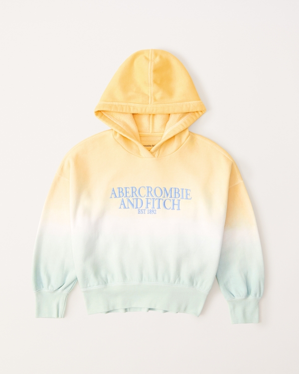 tie-dye logo popover hoodie, Yellow And Green