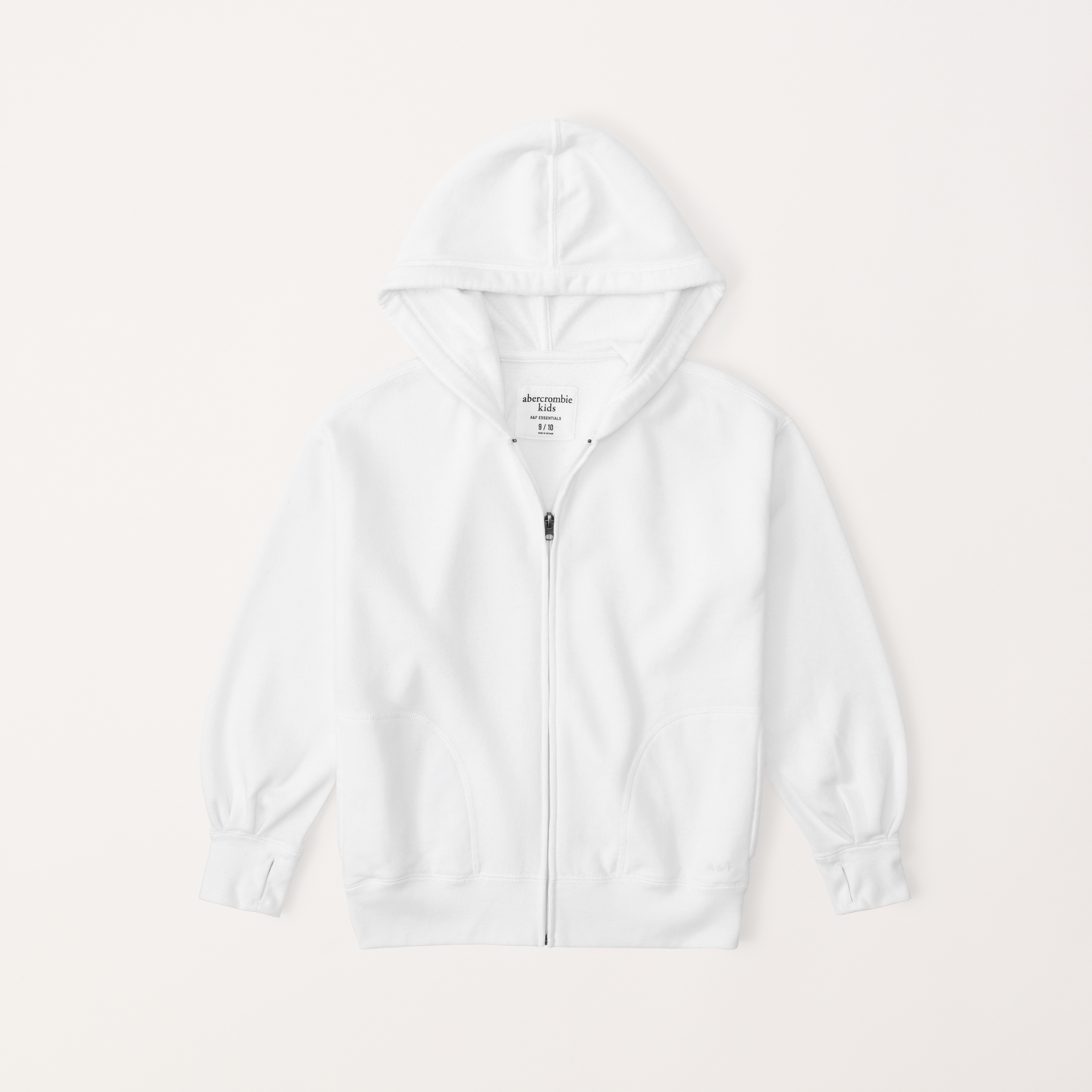 Kids white 2025 zip hoodie