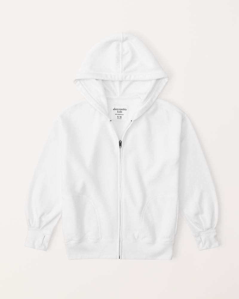 Kids white zip hoodie sale