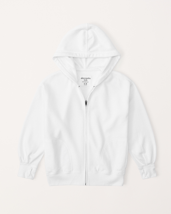 essential sunday legging-friendly full-zip hoodie, White