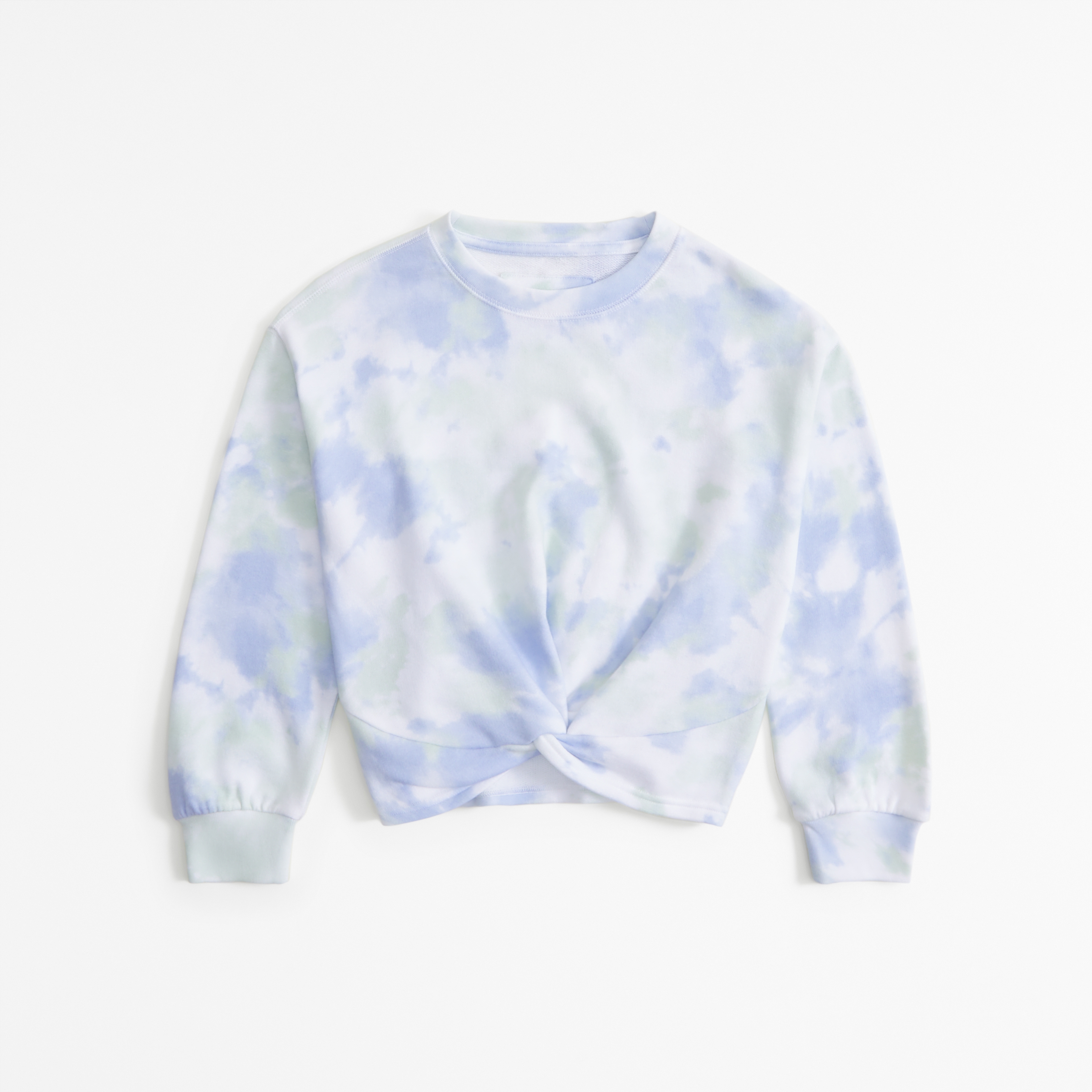 girls tie dye twist front crew sweatshirt girls tops Abercrombie