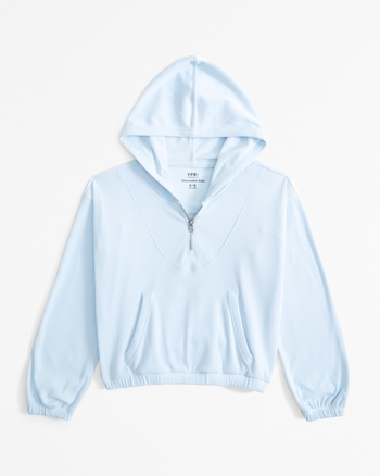 girls ypb active rib quarter-zip hoodie | girls clearance | Abercrombie.com