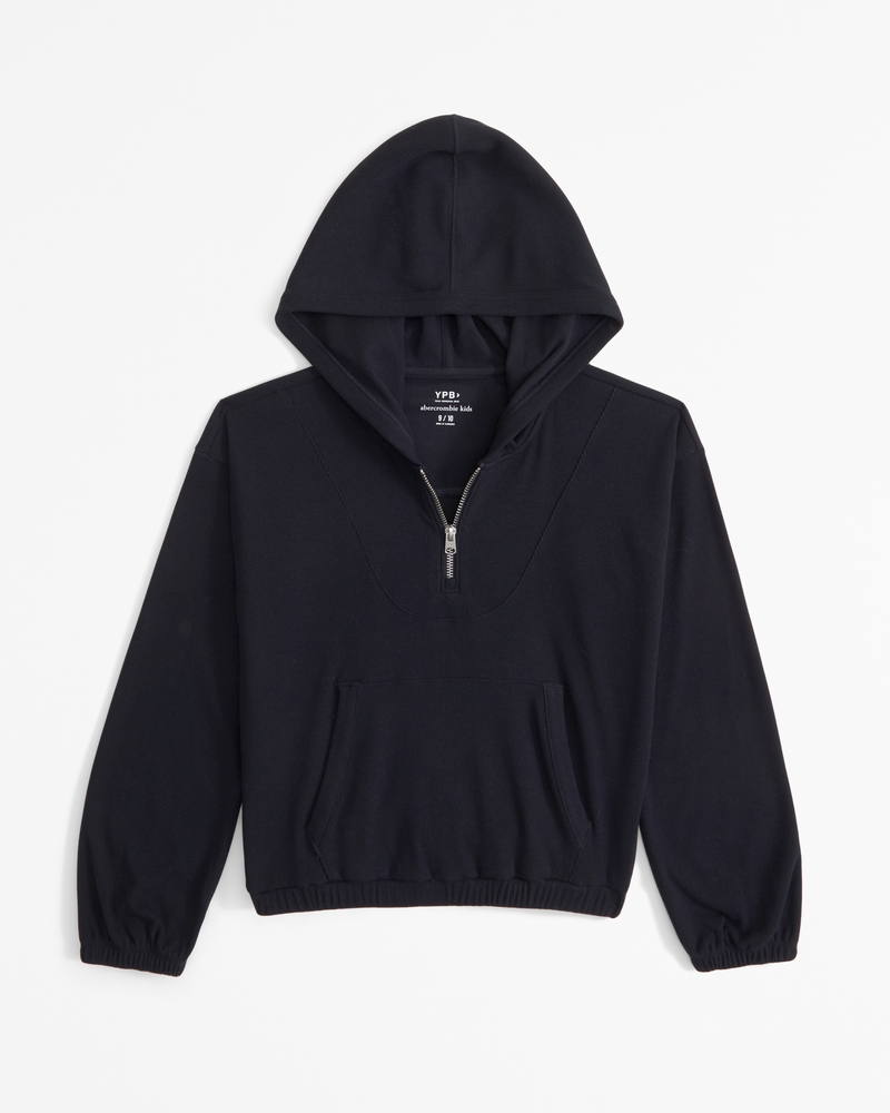 ypb active rib quarter-zip hoodie