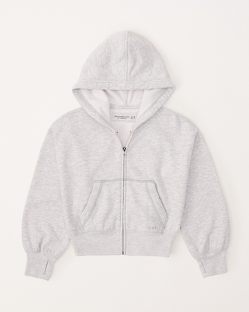 Buy Hollister Logo Graphic Hoodie (Heather Gray Full Zip, Small