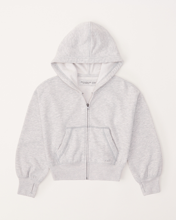essential sunday wedge full-zip hoodie, Light Grey