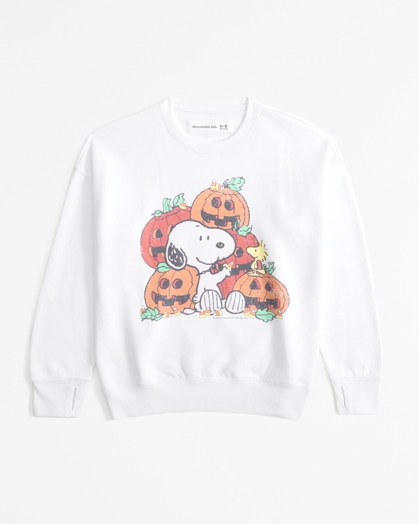 legging-friendly snoopy graphic crew sweatshirt, White