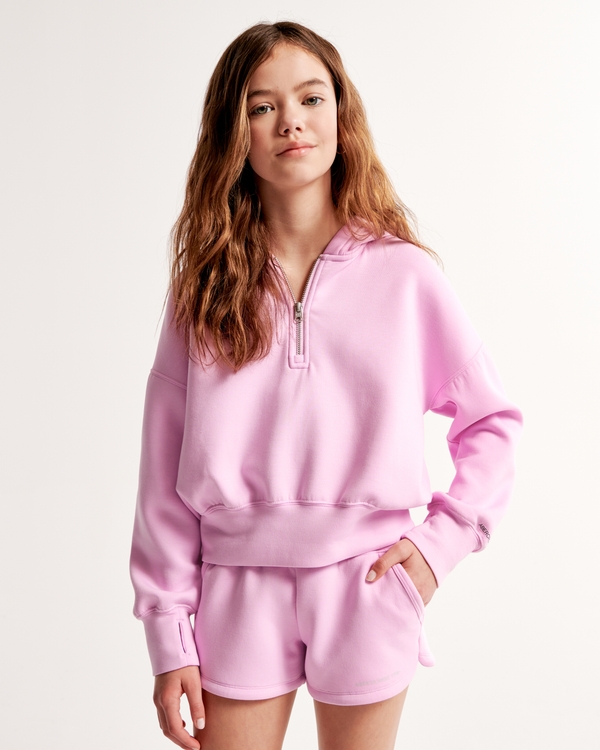 ypb neoknit active quarter-zip hoodie, Pink