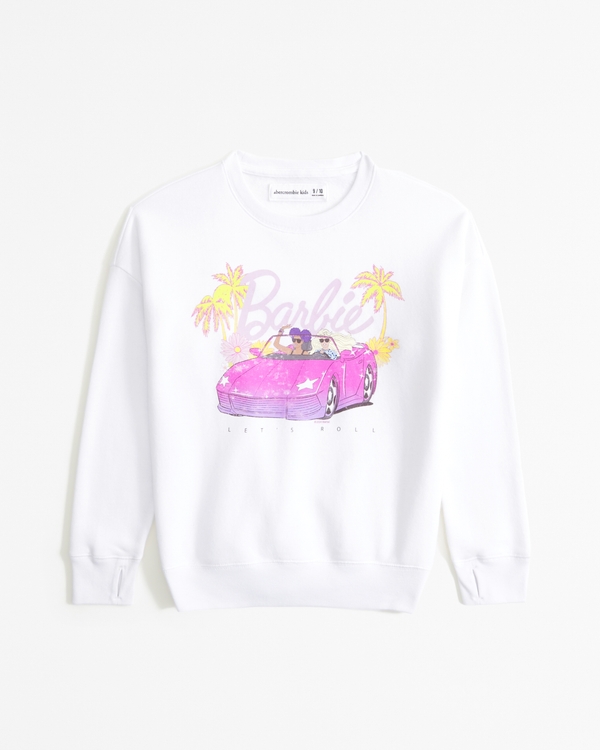 barbie graphic crew sweatshirt, White