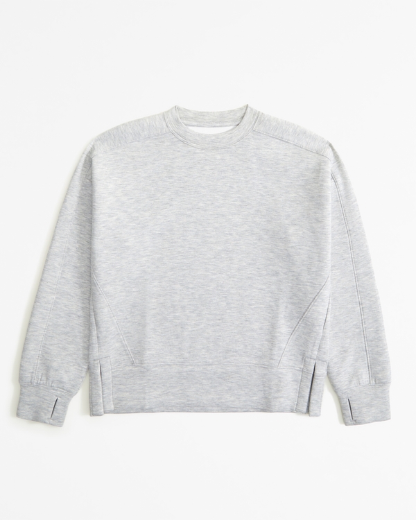 ypb neoknit active crew sweatshirt, Light Grey