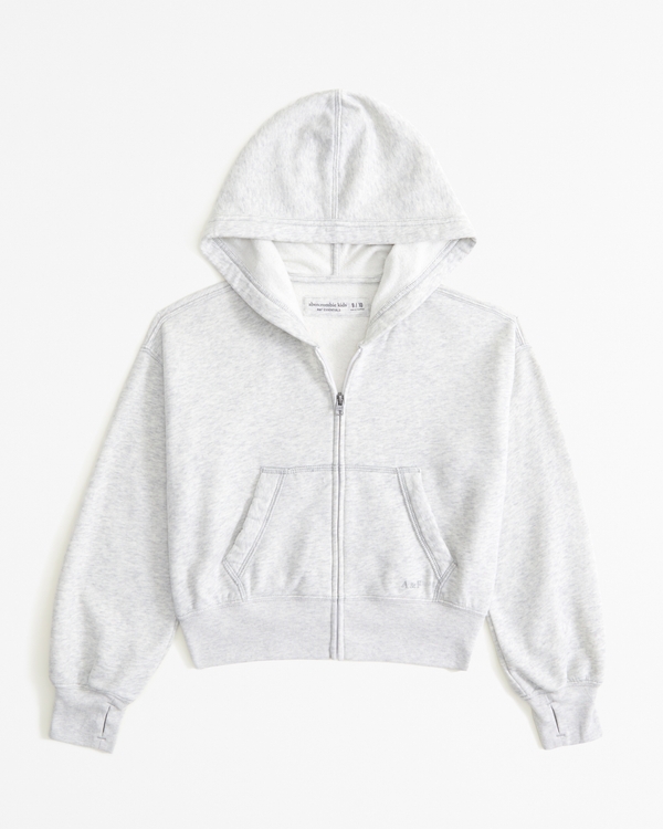 essential sunday wedge full-zip hoodie, Light Grey