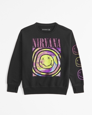 girls legging friendly nirvana graphic crew sweatshirt girls sale Abercrombie