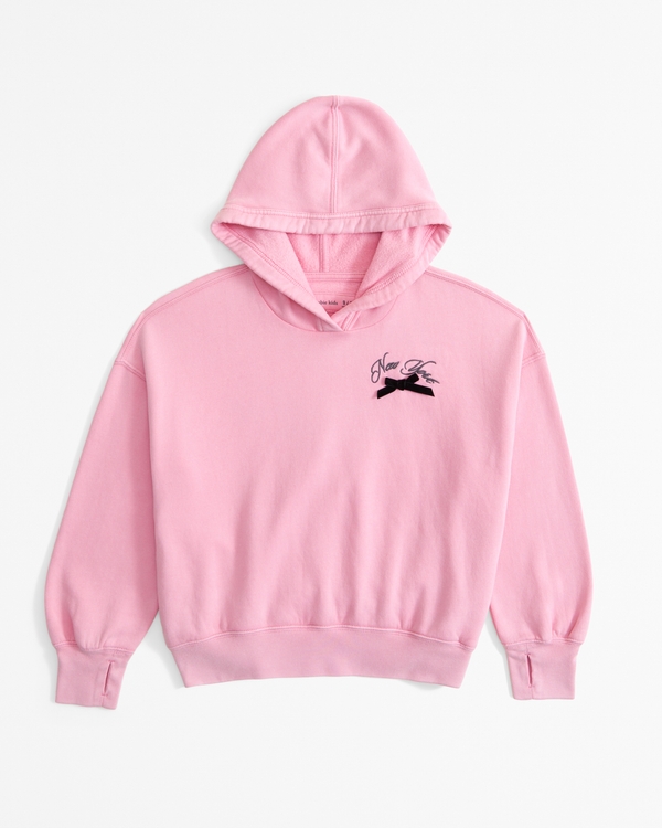 graphic popover hoodie, Pastel Pink