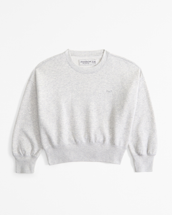 essential sunday wedge crewneck sweatshirt, Light Grey view 1