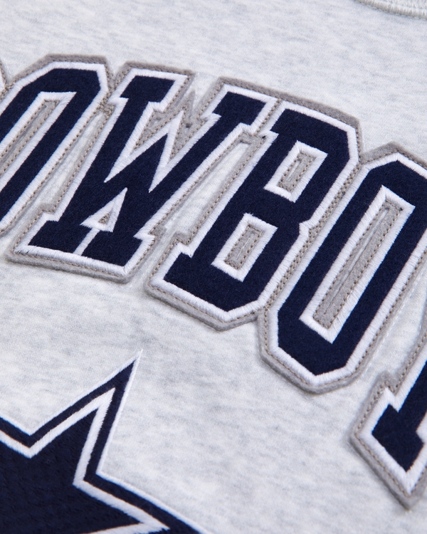 legging-friendly dallas cowboys graphic crew sweatshirt, Light Gray view 2