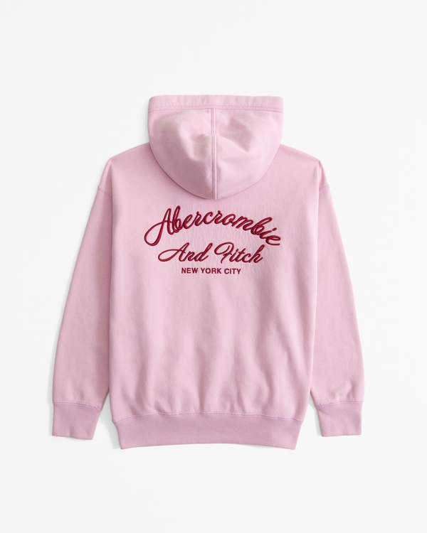 legging-friendly graphic logo popover hoodie, Peony