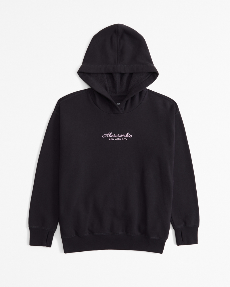 legging-friendly graphic logo popover hoodie