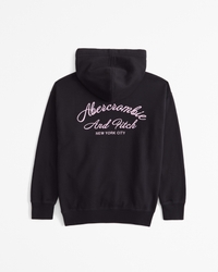 legging-friendly graphic logo popover hoodie