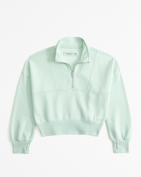essential sunday half-zip sweatshirt, Green