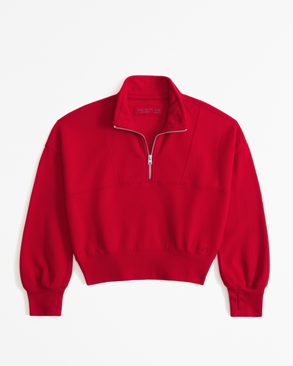 essential sunday half-zip sweatshirt, Red