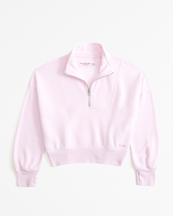 essential sunday half-zip sweatshirt, Light Pink