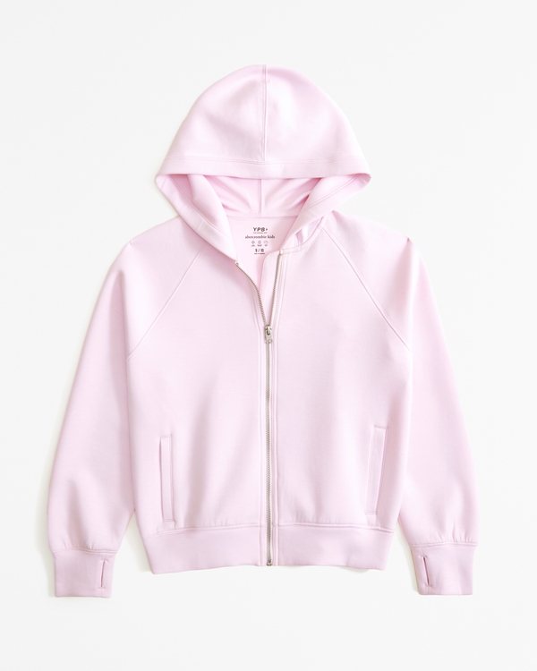 ypb neoknit active long-length full-zip hoodie, Light Pink