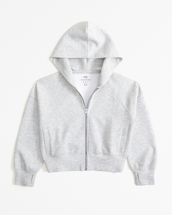 ypb neoknit active full-zip hoodie, Light Grey