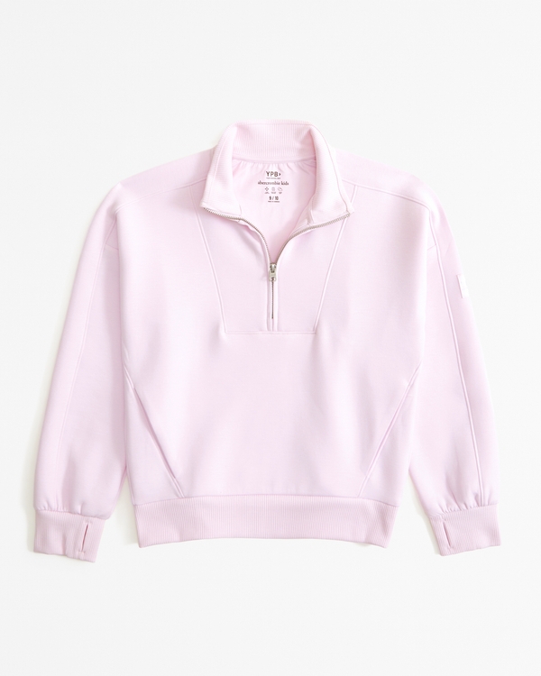 ypb neoknit active quarter-zip sweatshirt, Light Pink