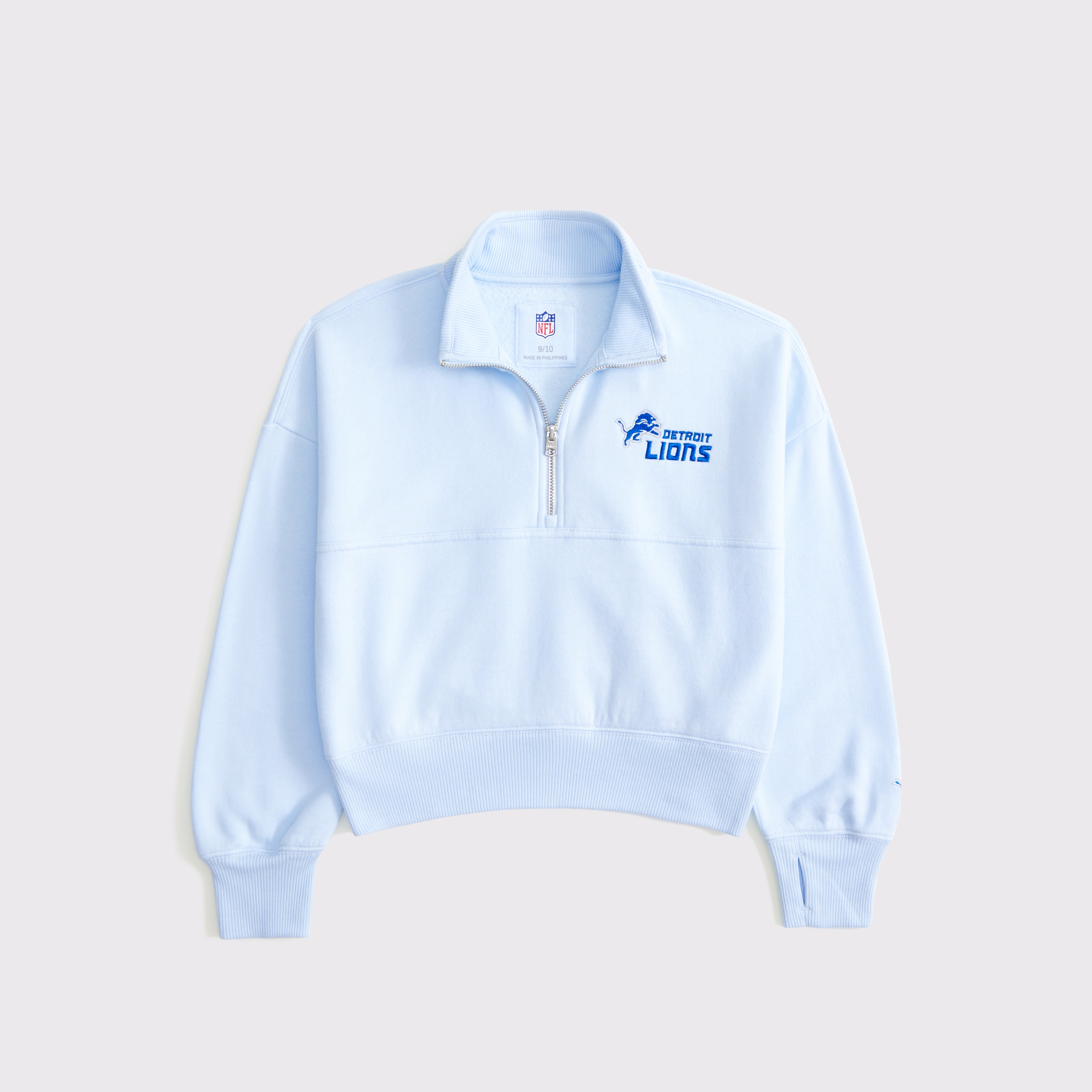 Abercrombie & Fitch Kids' Detroit Lions Quarter-zip Sweatshirt In Blue