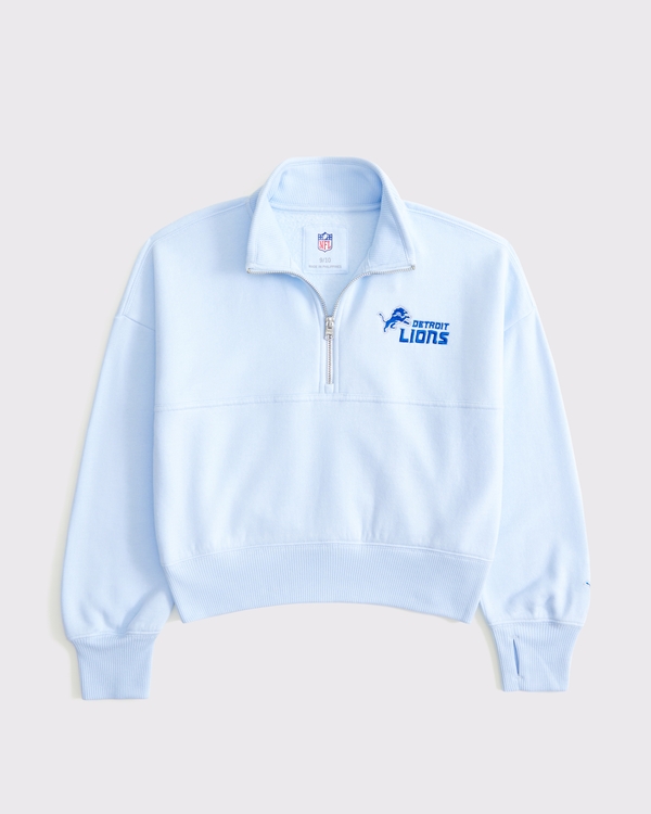 detroit lions quarter-zip sweatshirt, Light Blue - Lions view 1