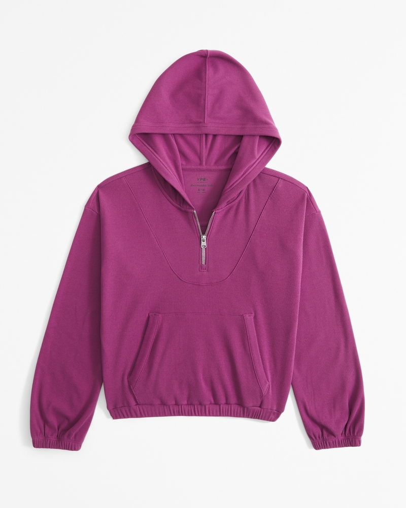 ypb active rib quarter-zip hoodie