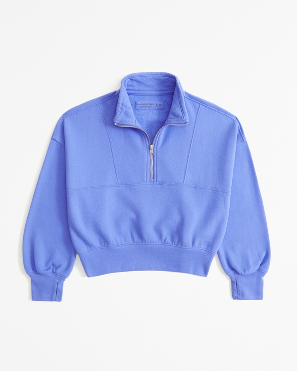 essential sunday half-zip sweatshirt, Light Turquoise