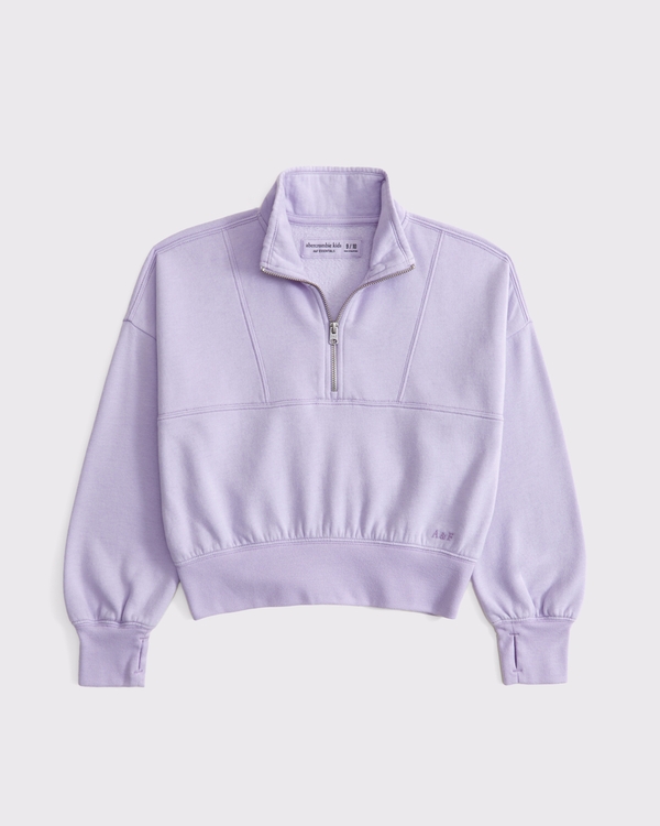 essential sunday half-zip sweatshirt, Light Purple