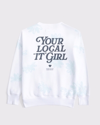 legging-friendly graphic logo crew sweatshirt
