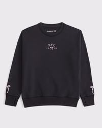 legging-friendly graphic crew sweatshirt