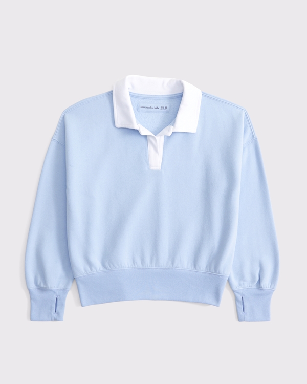 Sudadera tipo polo con cuello, Azul Lila view 1