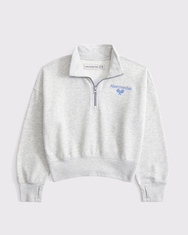 logo quarter-zip sweatshirt, Cream view 2
