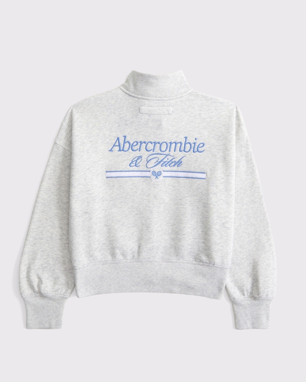 logo quarter-zip sweatshirt, Cream view 1