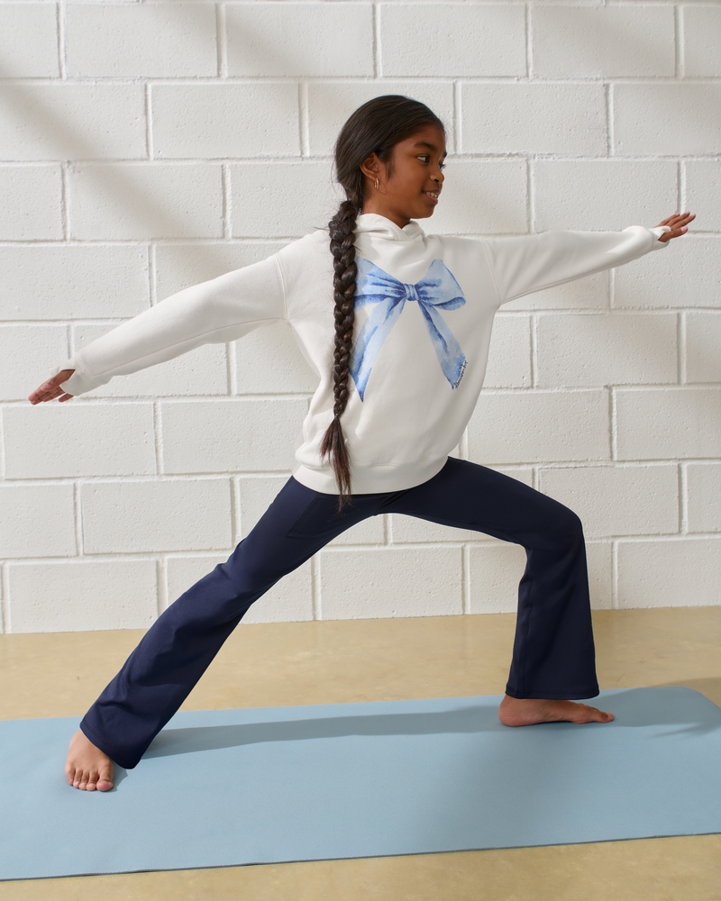 legging-friendly bow graphic popover hoodie