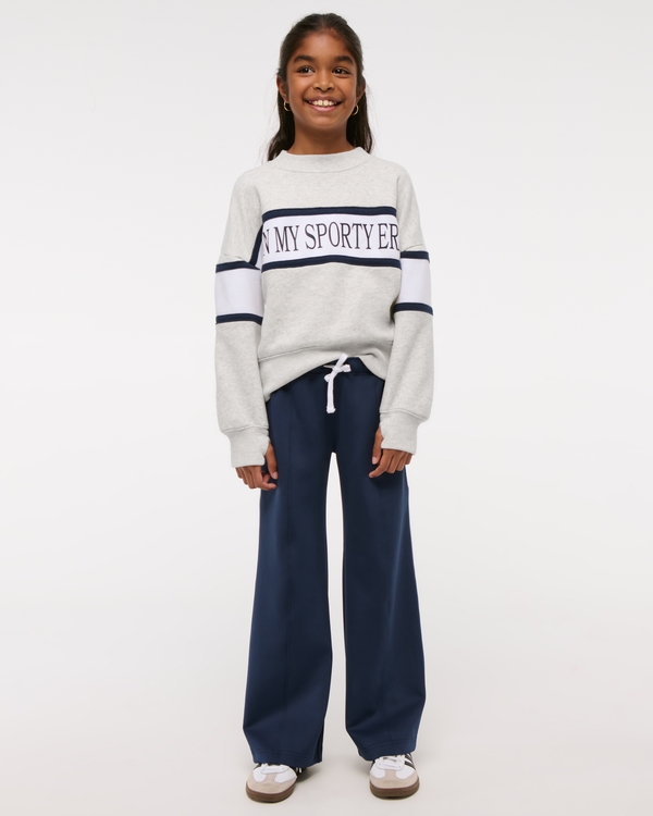 sporty graphic crew sweatshirt