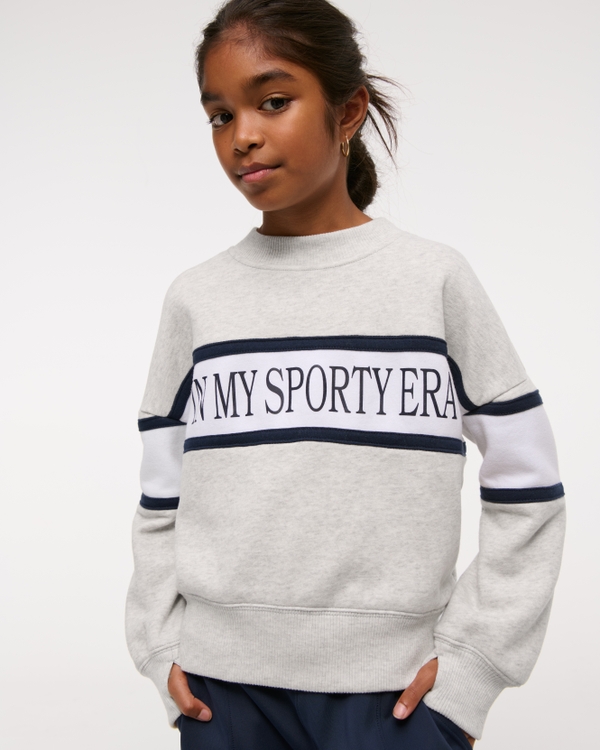 sporty graphic crew sweatshirt