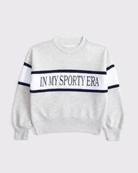 sporty graphic crew sweatshirt