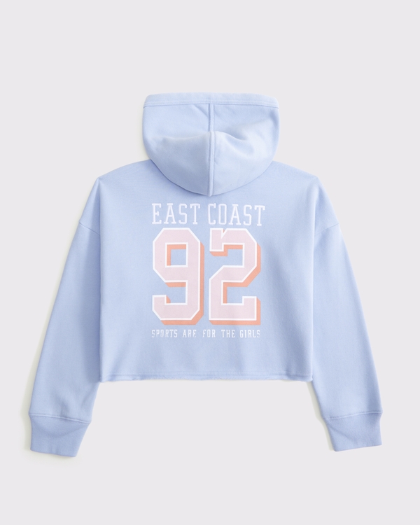 cutoff graphic popover hoodie, Periwinkle view 1