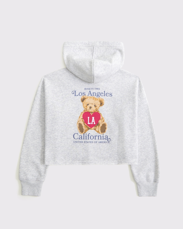 sudadera con capucha sin cierres con gráfico cortado, Gris Claro view 1