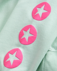 dua lipa off-the-shoulder graphic crew sweatshirt