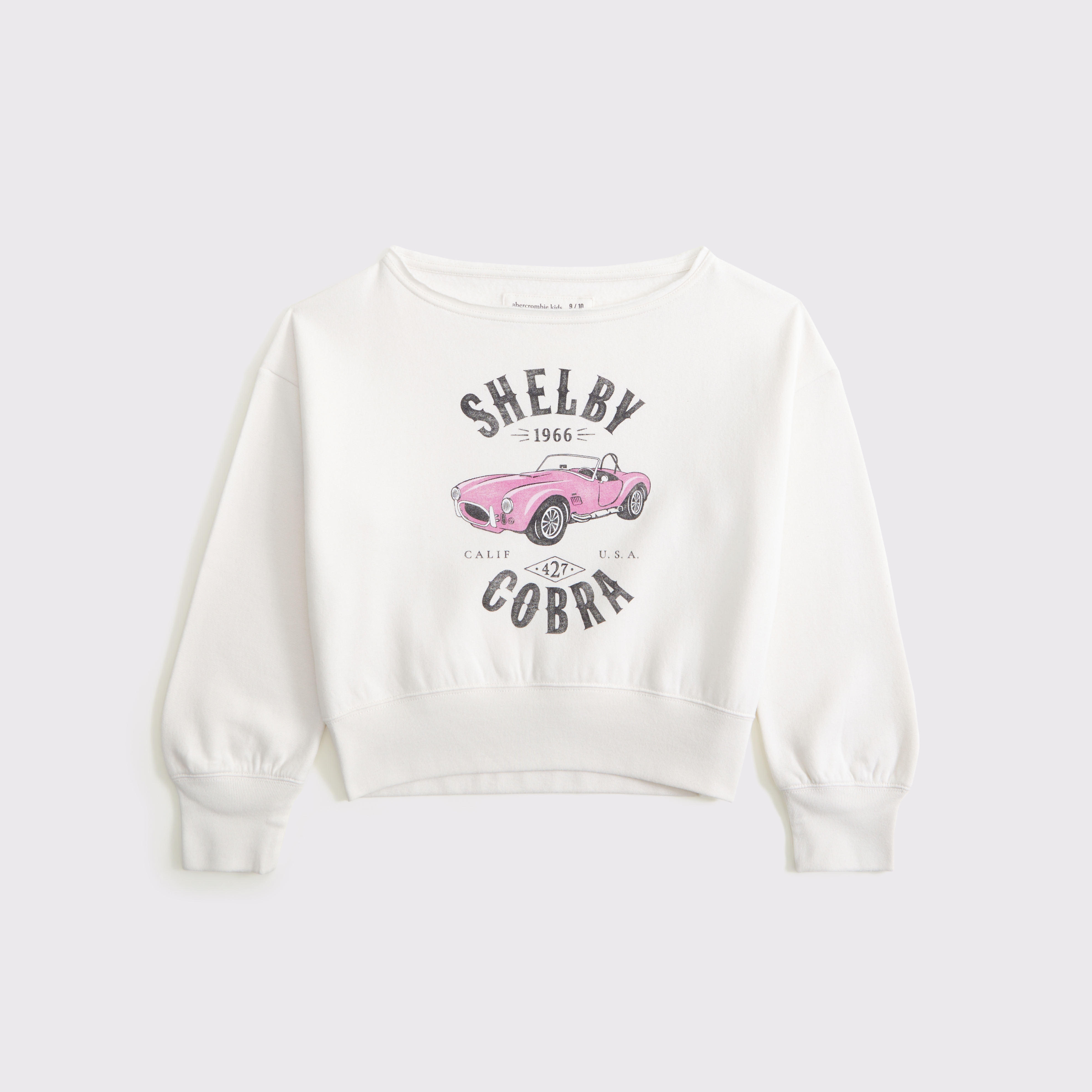 Abercrombie & Fitch Kids' Shelby Cobra Off-the-shoulder Graphic Crew Sweatshirt In White