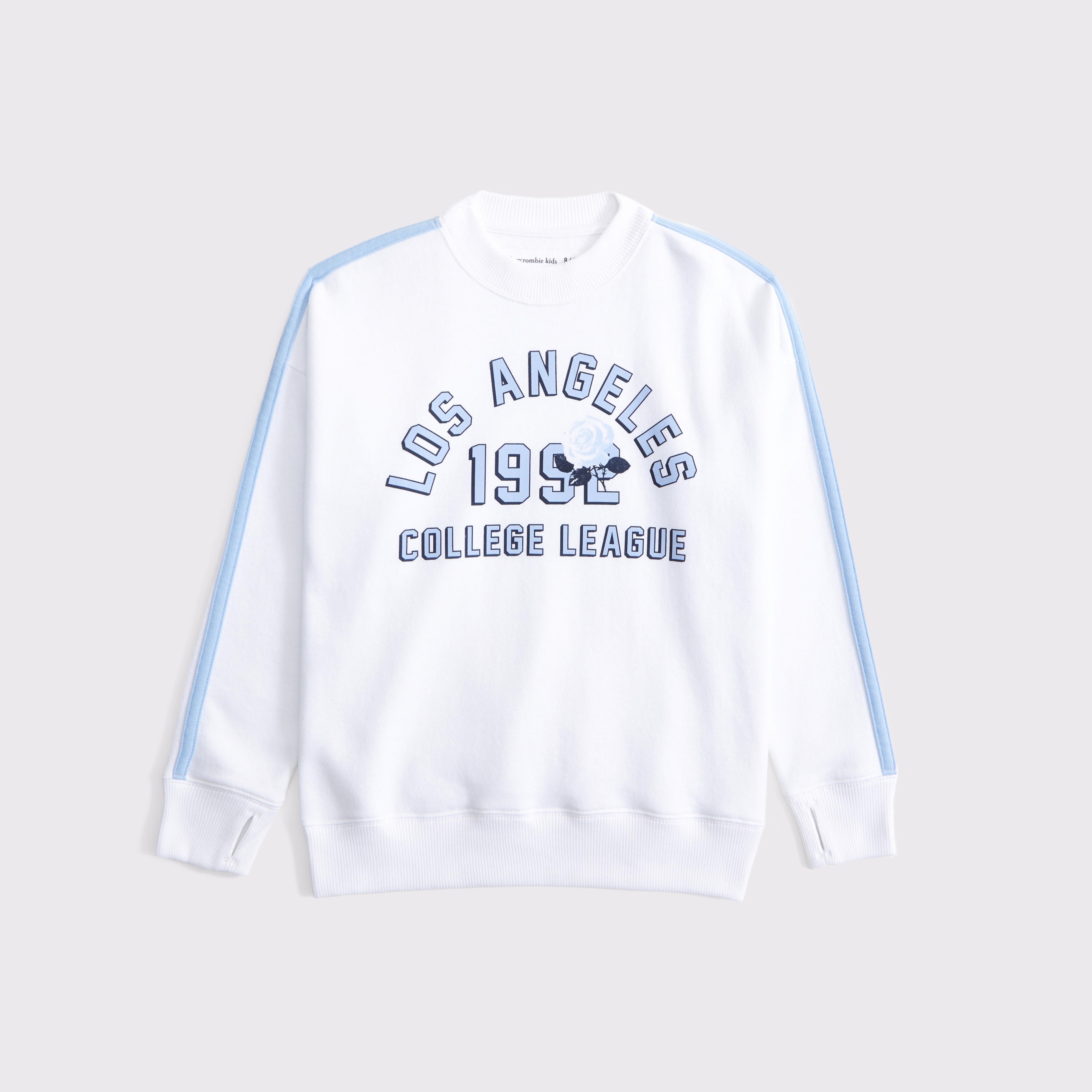 Abercrombie & Fitch Kids' Legging-friendly Graphic Crew Sweatshirt In White