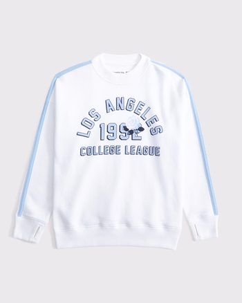 legging-friendly graphic crew sweatshirt