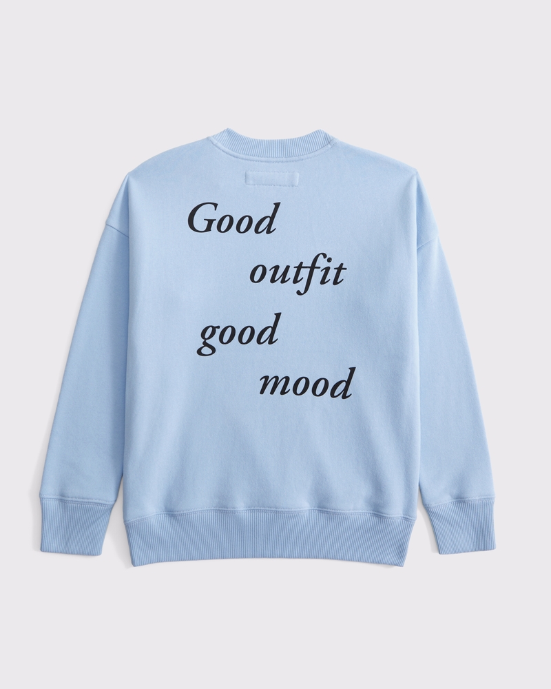 legging-friendly graphic crew sweatshirt
