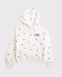 pattern logo popover hoodie