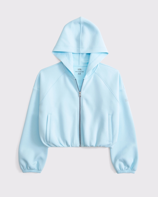 ypb neoknit bubble hem full-zip hoodie, Baby Blue view 1